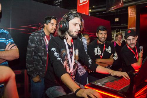 Gaming with an audience on an OMEN machine.